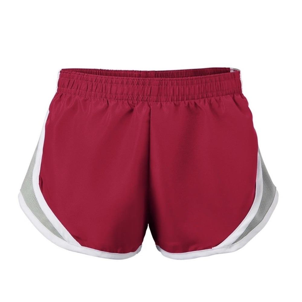 Soffe Girls Varsity Shorts 081G Large Red Silver W/ Mesh New Teen School Sports